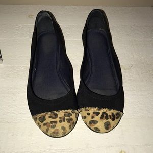 Black leopard flats